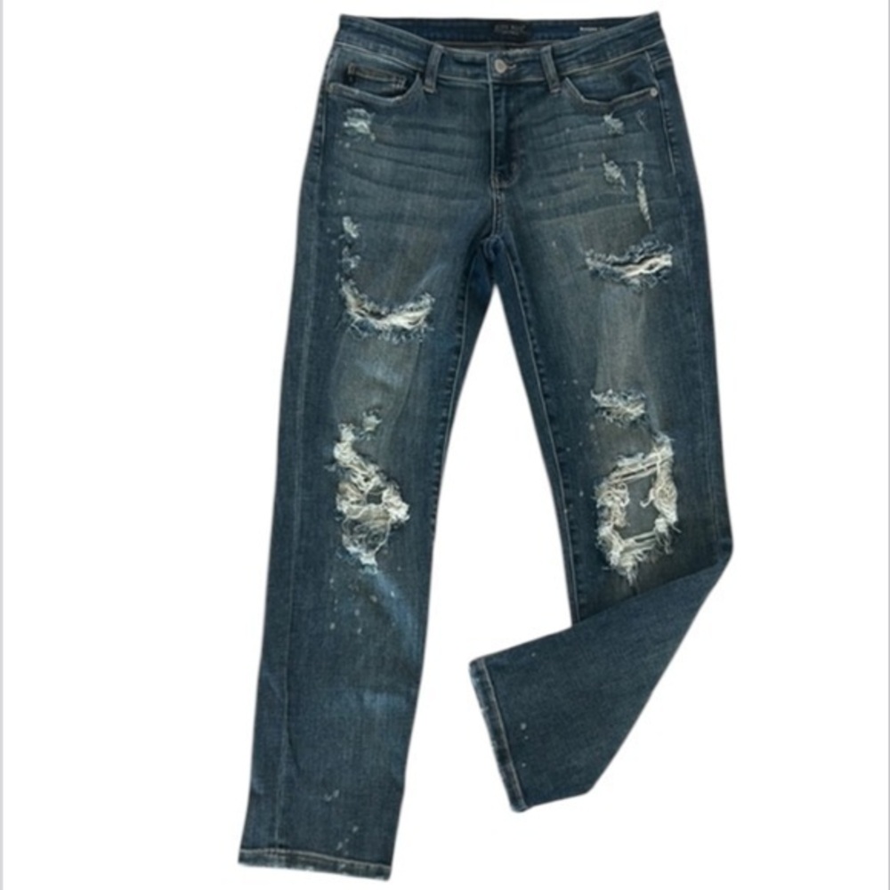 Judy Blue Boyfriend fit size 30 jeans bleach splatter
